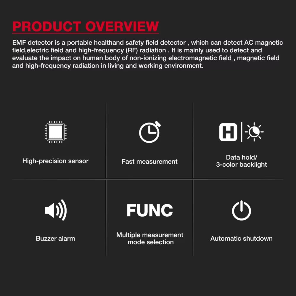 FindMaxal Digital Radiation Tester – High-Precision Triple Mode, Backlit LCD & Audible Alarm
