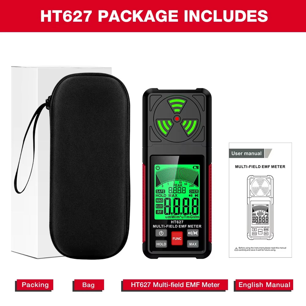 FindMaxal Digital Radiation Tester – High-Precision Triple Mode, Backlit LCD & Audible Alarm