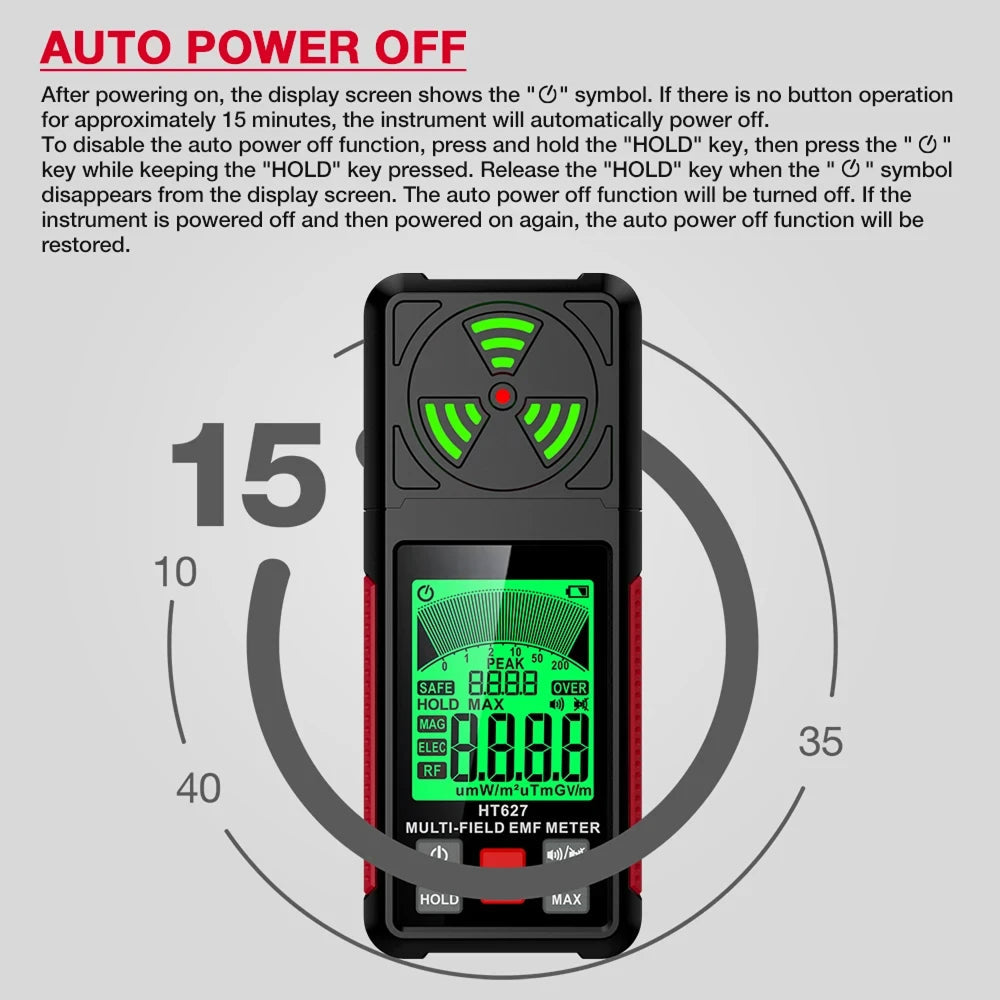 FindMaxal Digital Radiation Tester – High-Precision Triple Mode, Backlit LCD & Audible Alarm