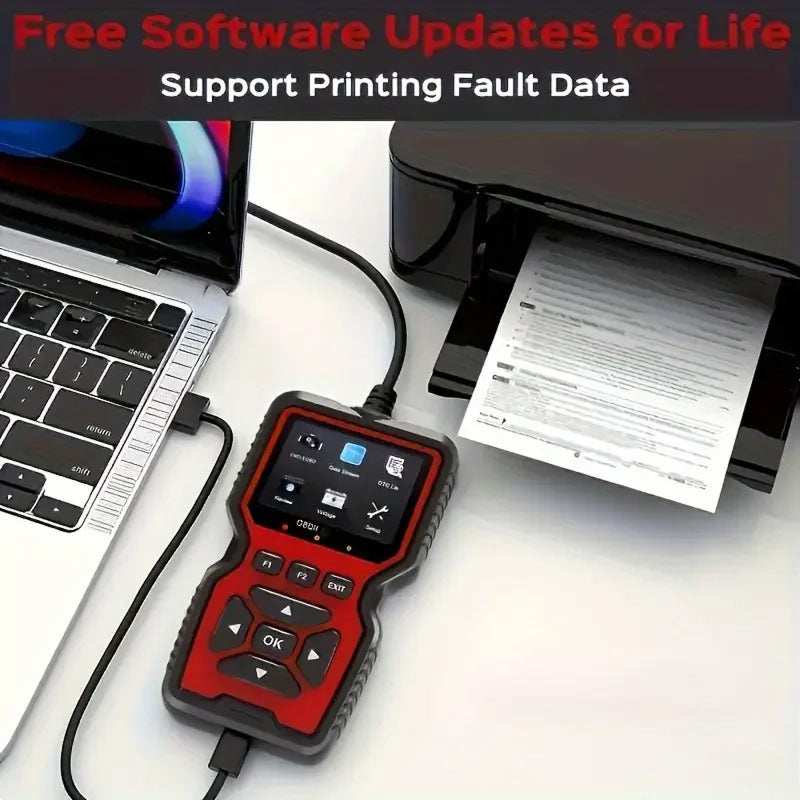 FixPolax OBD2 Scanner Professional - 35,901 DTC Library, Advanced Mode 6 & 8 Diagnostics, Battery Tester