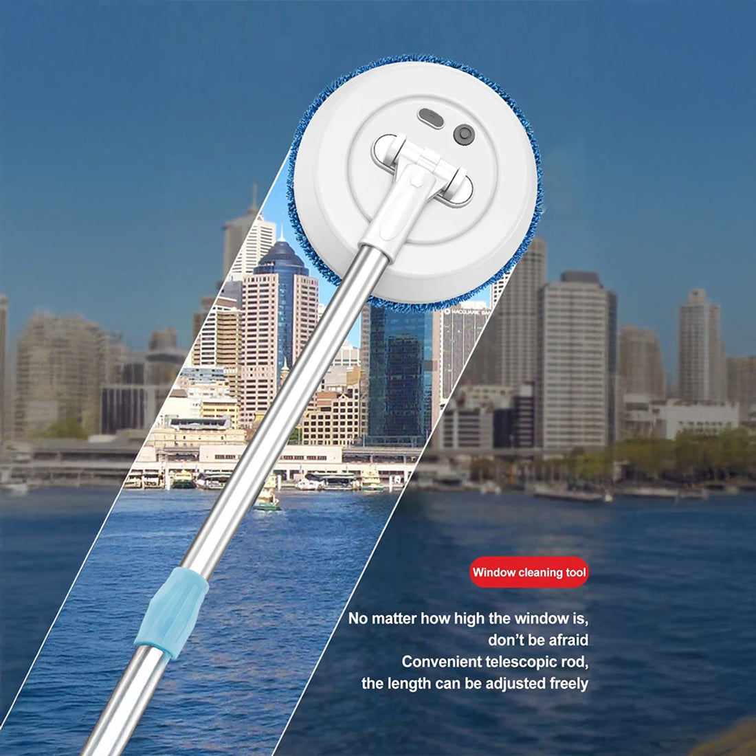 FlasiWipe Cordless Electric Mop – Dual Spinning Heads, Integrated Water Tank & LED Headlights