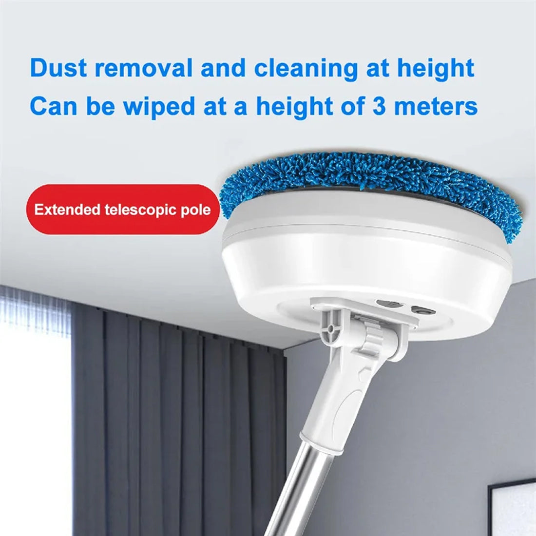 FlasiWipe Cordless Electric Mop – Dual Spinning Heads, Integrated Water Tank & LED Headlights