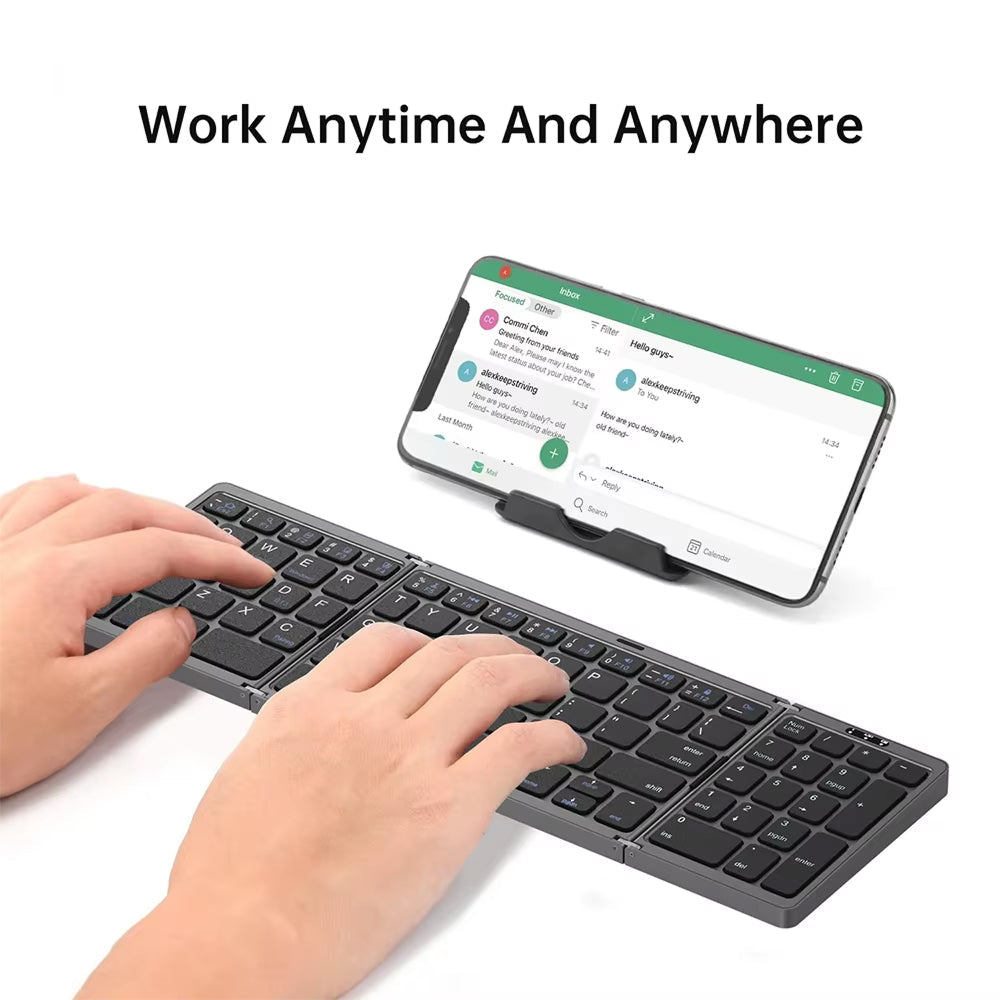 FlipiKeys Foldable Bluetooth Keyboard – Ultra-Slim Pocket Size, Dual-Device Sync & Rechargeable Battery