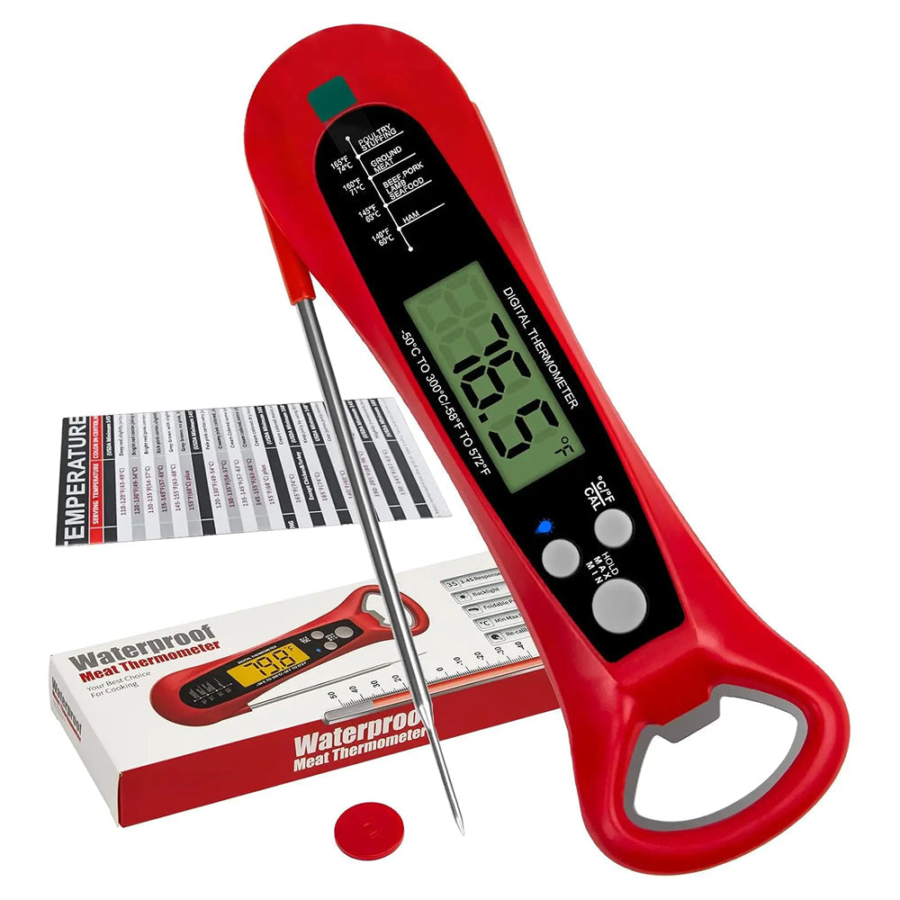 FodiVist Meat Thermometer Instant Read 2-3 Sec ±0.9°F Waterproof Backlit LED Calibration
