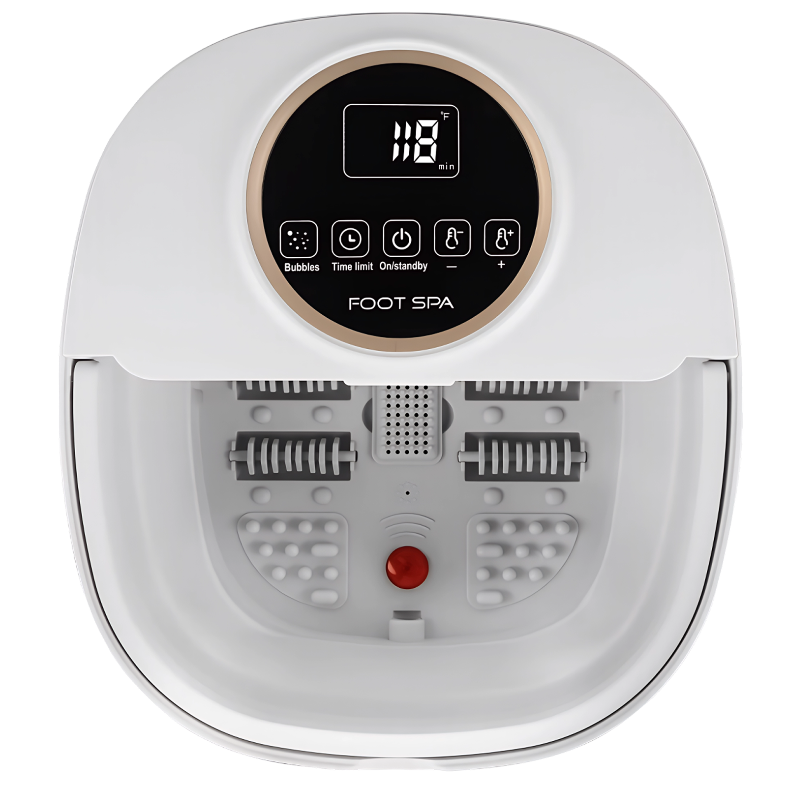 FotixBath Heated Foot Bath Massager – Bubbling Oxygen Therapy, Rotational Rollers & Temp Control