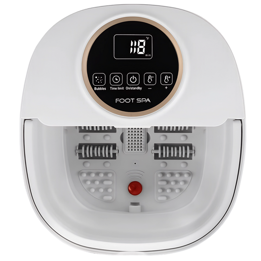 FotixBath Heated Foot Bath Massager – Bubbling Oxygen Therapy, Rotational Rollers & Temp Control