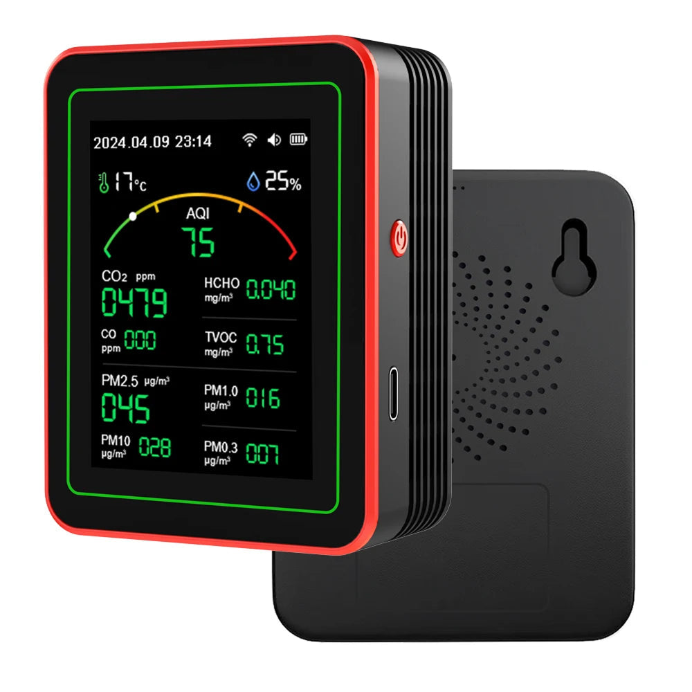 FresRoomi 6-in-1 Smart Monitor – Real-Time CO2, PM2.5, TVOC & Formaldehyde Detector