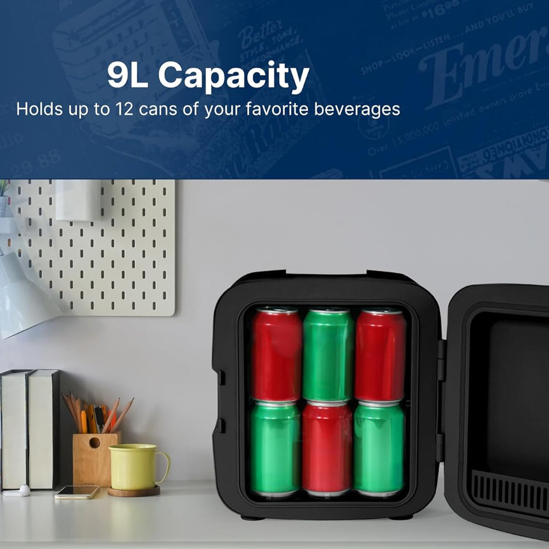 FritiAxin Spacious 8L Capacity Fits Up To 12 Cans