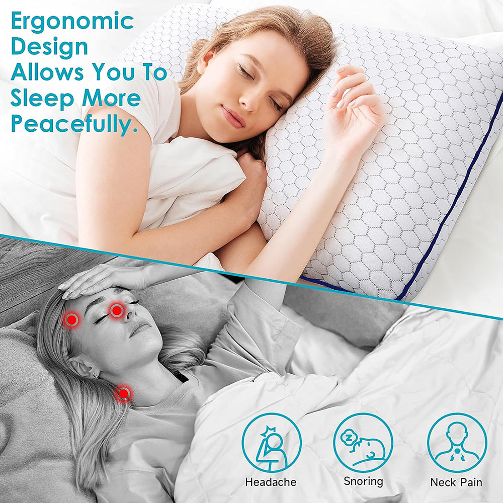 GeliPillex Cooling Gel Memory Foam Pillow Orthopedic Neck Support for All Sleepers