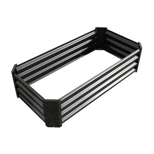 GoxiVamin Raised Garden Bed – Galvanized Steel Planter Box with Safety Edges & Support Bars