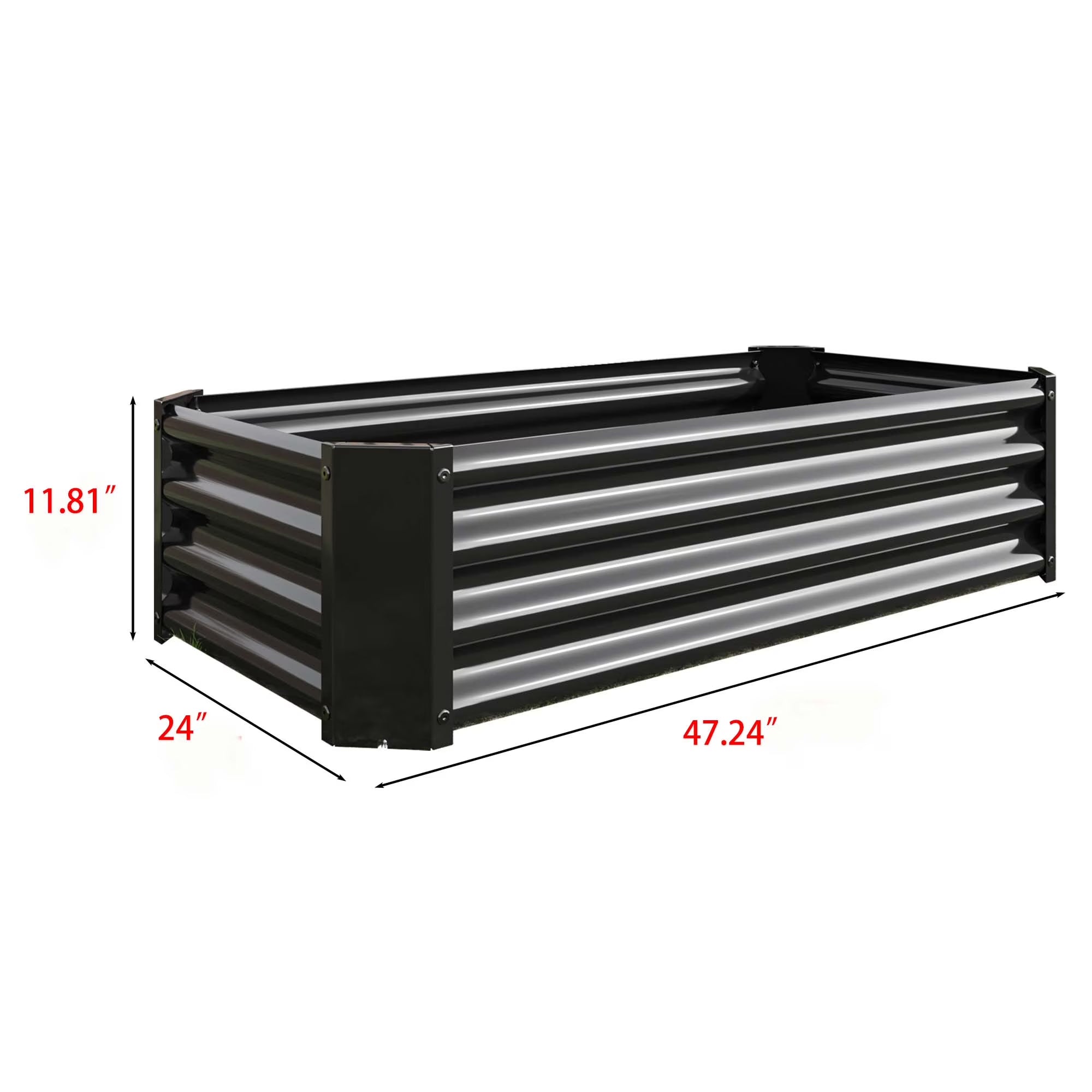 GoxiVamin Raised Garden Bed – Galvanized Steel Planter Box with Safety Edges & Support Bars