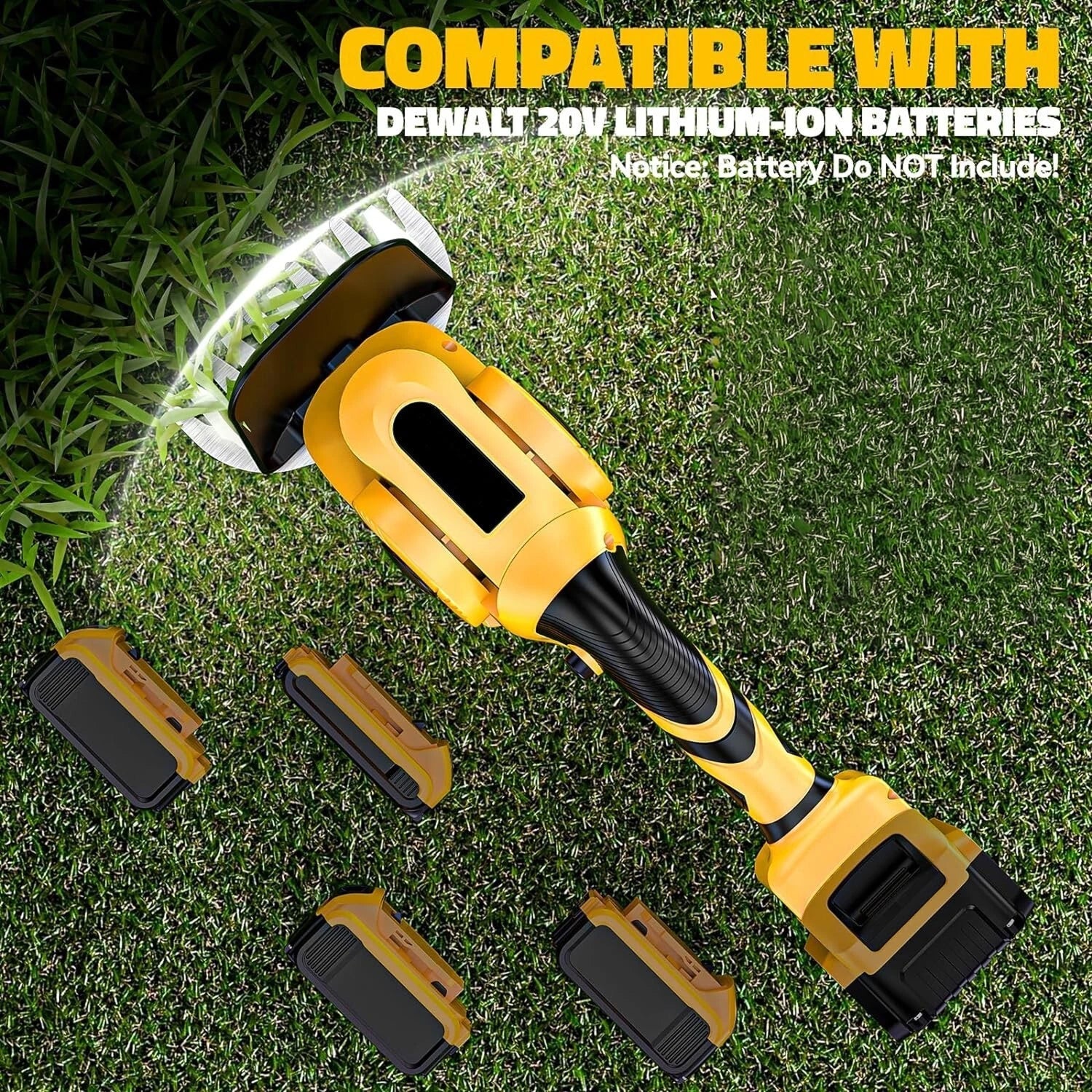 GraxClin Battery Hedge Trimmer – 20-Inch Dual Action Blades, 20V Cordless Power & Safety Guard