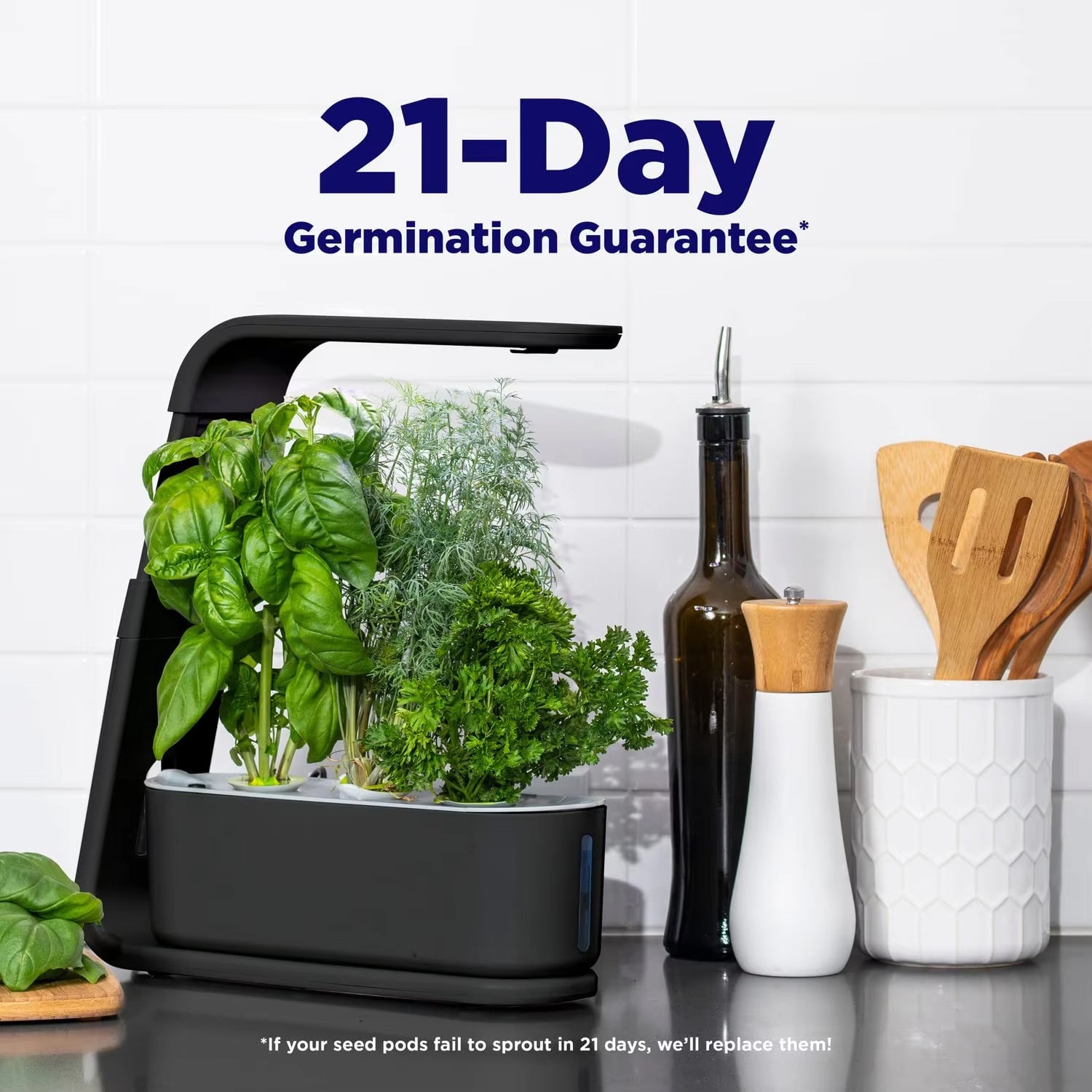 GreenKixa Indoor Hydroponic Garden - 15W Full Spectrum LED Grow Light, Silent Pump System