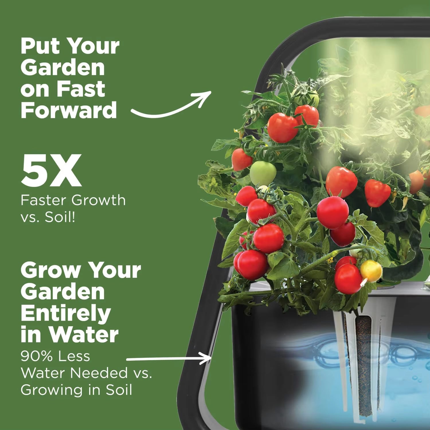 GreenKixa Indoor Hydroponic Garden - 15W Full Spectrum LED Grow Light, Silent Pump System