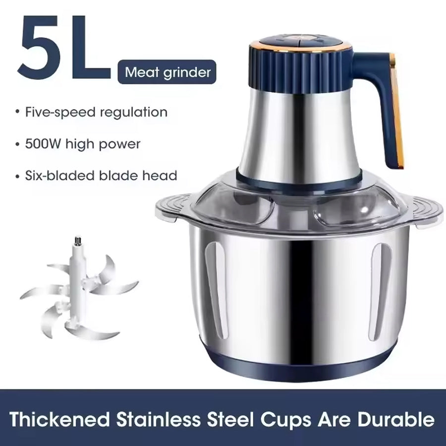 GrixMici Electric Meat Grinder – 2500W Peak Power, Stainless Steel Blades & 3 Grinding Plates