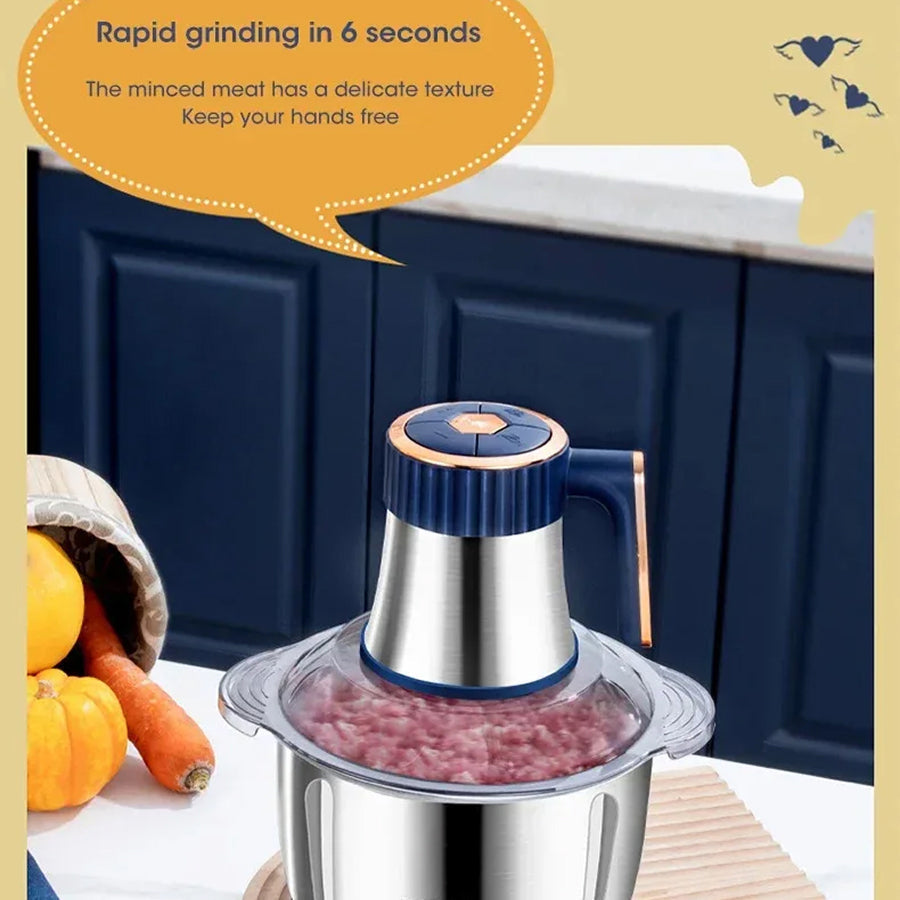 GrixMici Electric Meat Grinder – 2500W Peak Power, Stainless Steel Blades & 3 Grinding Plates