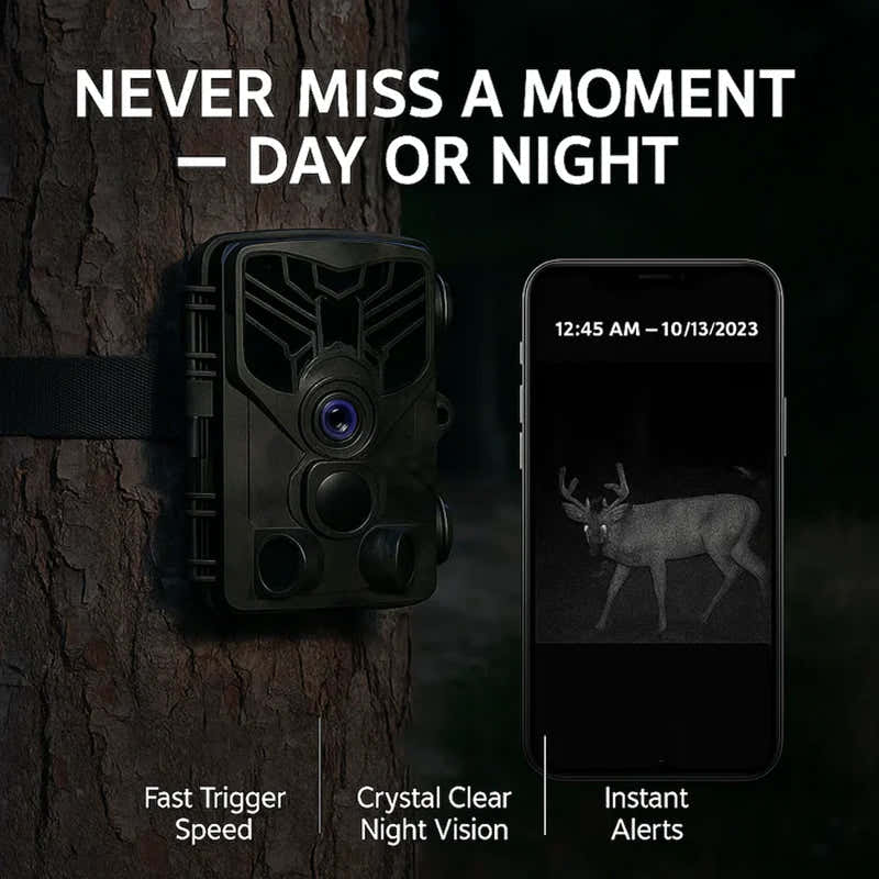 48MP WiFi Trail Game Camera 0.2s Trigger Speed Night Vision 4K