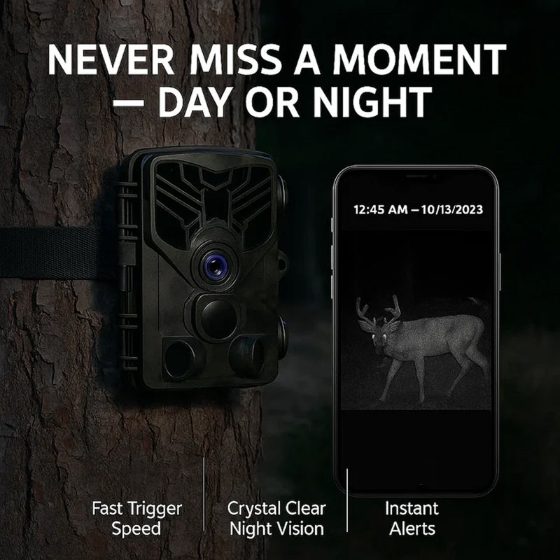 48MP WiFi Trail Game Camera 0.2s Trigger Speed Night Vision 4K