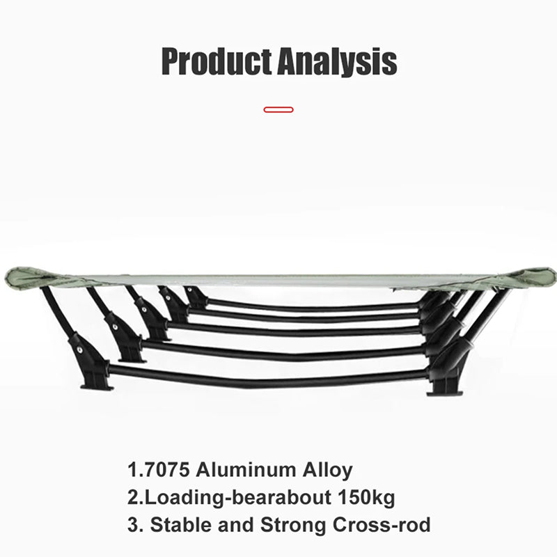 HaciVelas Heavy-Duty Camping Cot – Foldable Steel Tube Frame, Breathable Oxford Fabric & Storage Pocket