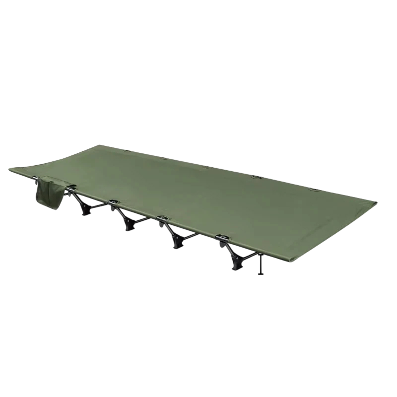 HaciVelas Heavy-Duty Camping Cot – Foldable Steel Tube Frame, Breathable Oxford Fabric & Storage Pocket