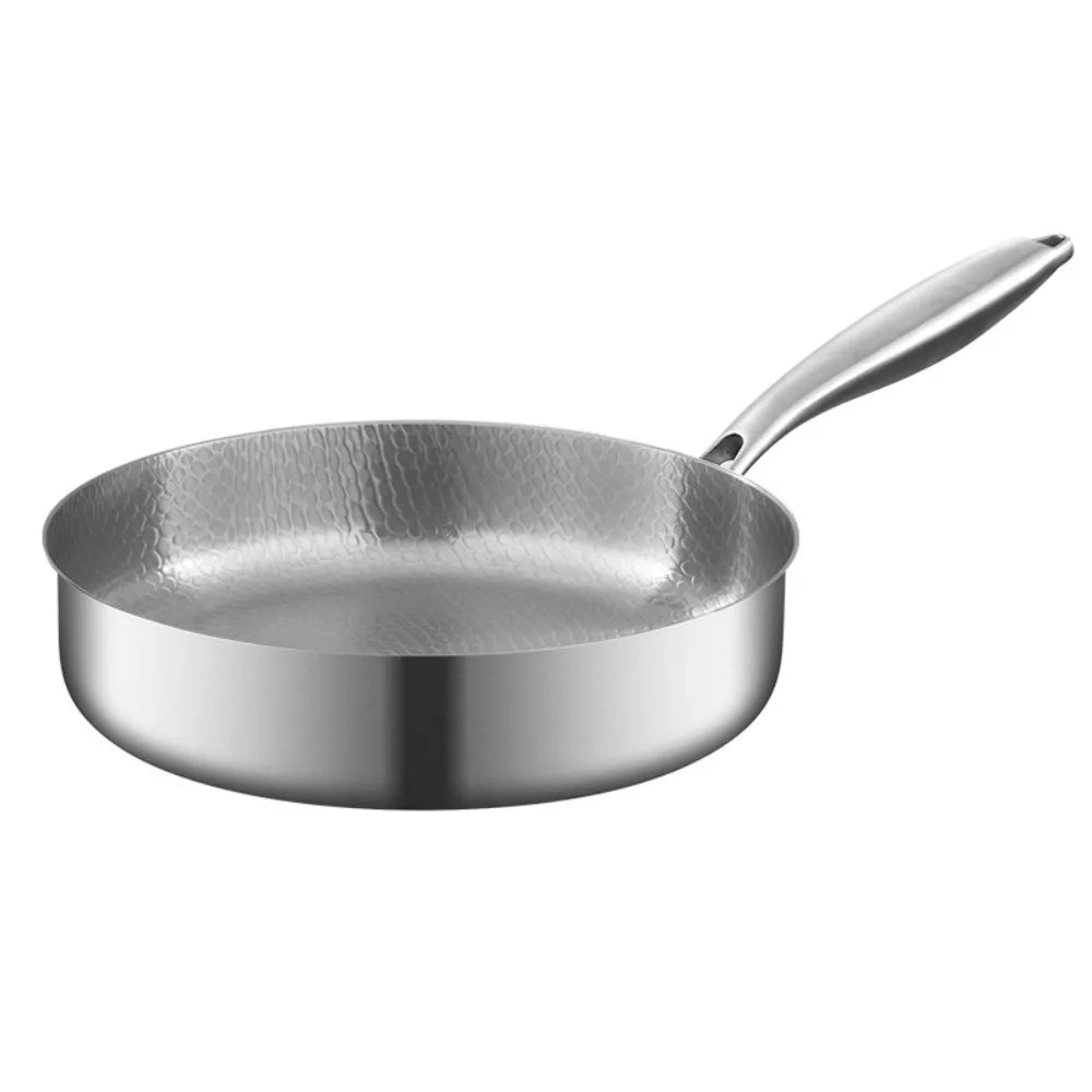 HadiZeav Professional Saute Pan – Tri-Ply Stainless Steel Core, Deep Side Walls & Tempered Glass Lid