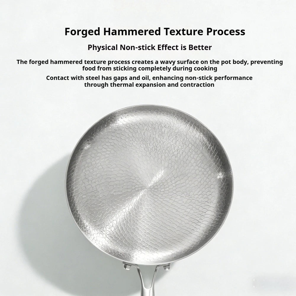 HadiZeav Professional Saute Pan – Tri-Ply Stainless Steel Core, Deep Side Walls & Tempered Glass Lid