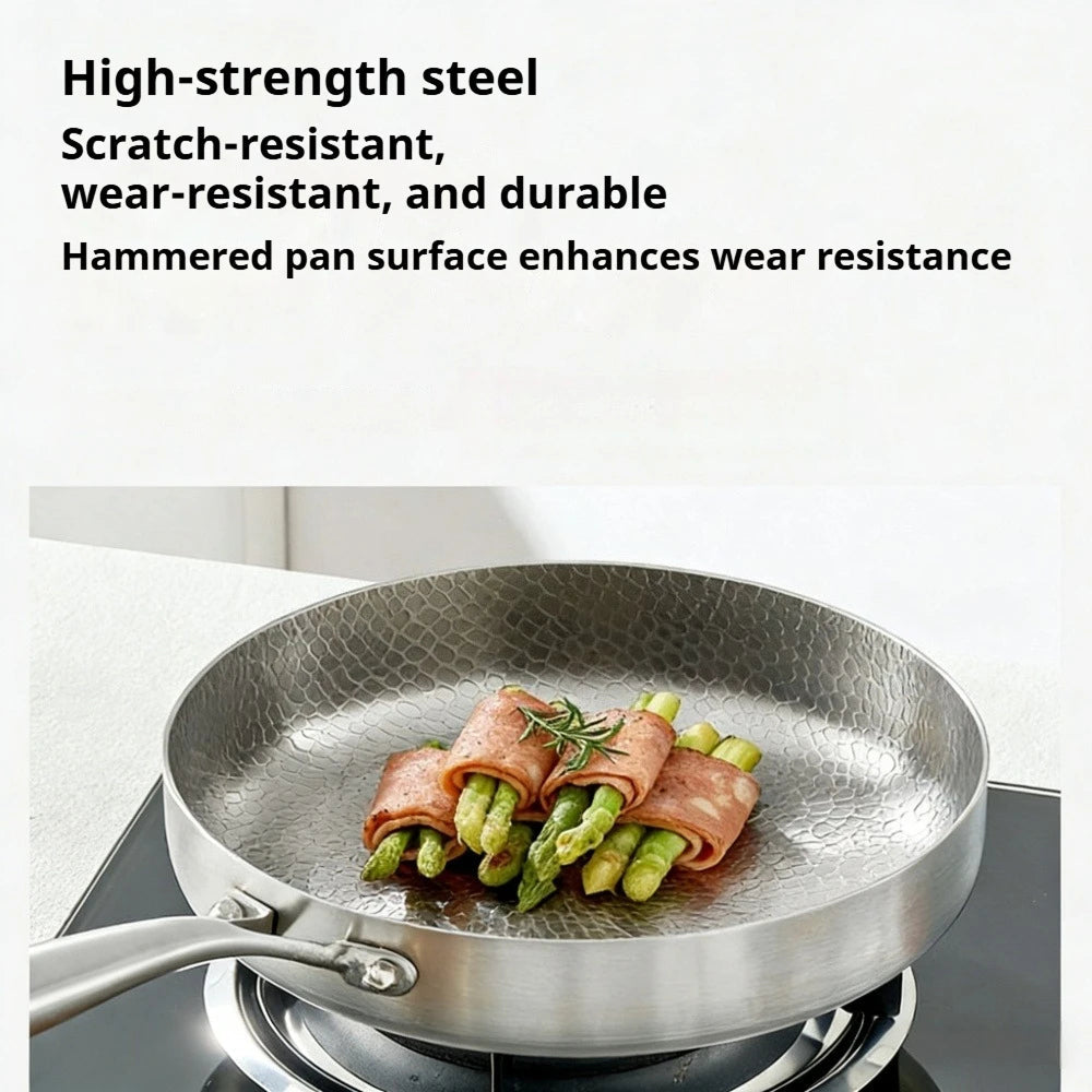 HadiZeav Professional Saute Pan – Tri-Ply Stainless Steel Core, Deep Side Walls & Tempered Glass Lid