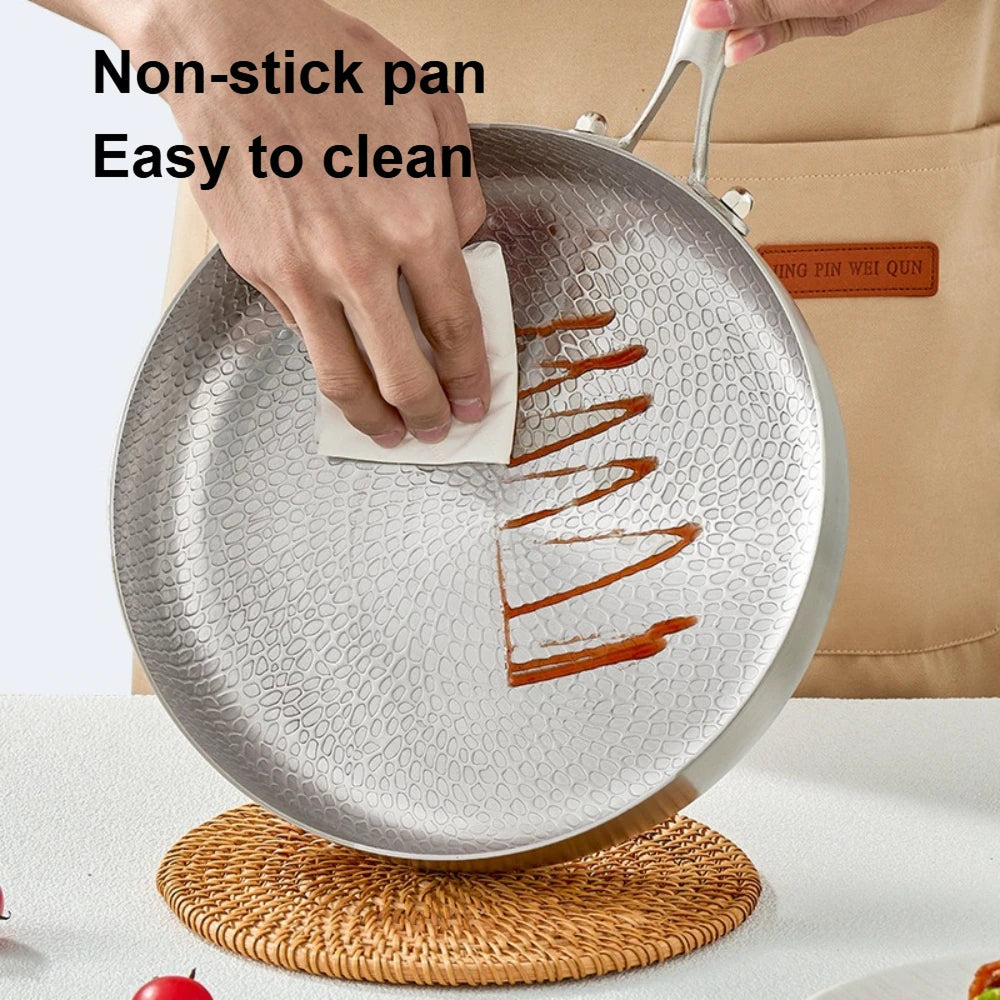 HadiZeav Professional Saute Pan – Tri-Ply Stainless Steel Core, Deep Side Walls & Tempered Glass Lid