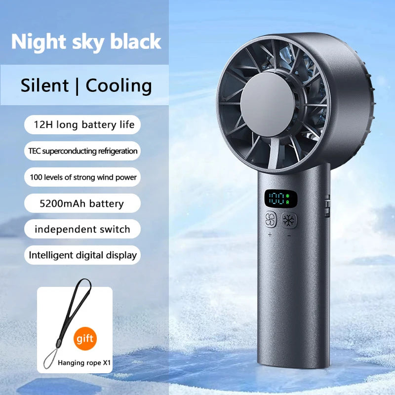 Ceriszax Rechargeable Portable Fan – Ultra-Compact Handheld Design, High-Velocity Speeds & Long-Life Battery