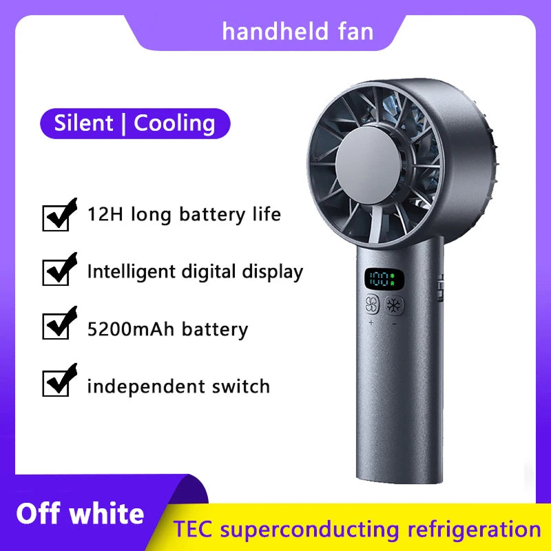 Ceriszax Rechargeable Portable Fan – Ultra-Compact Handheld Design, High-Velocity Speeds & Long-Life Battery