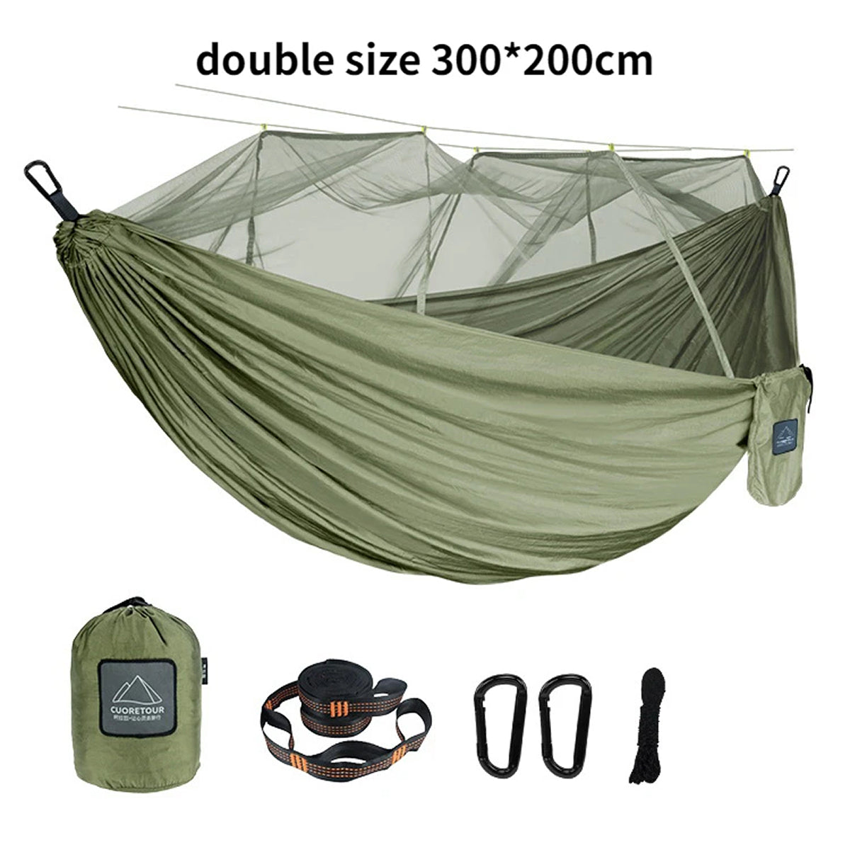 HamoxCix 2-Person Camping Hammock – 210T Tear-Proof Parachute Nylon, Heavy-Duty Straps & Compact Pouch