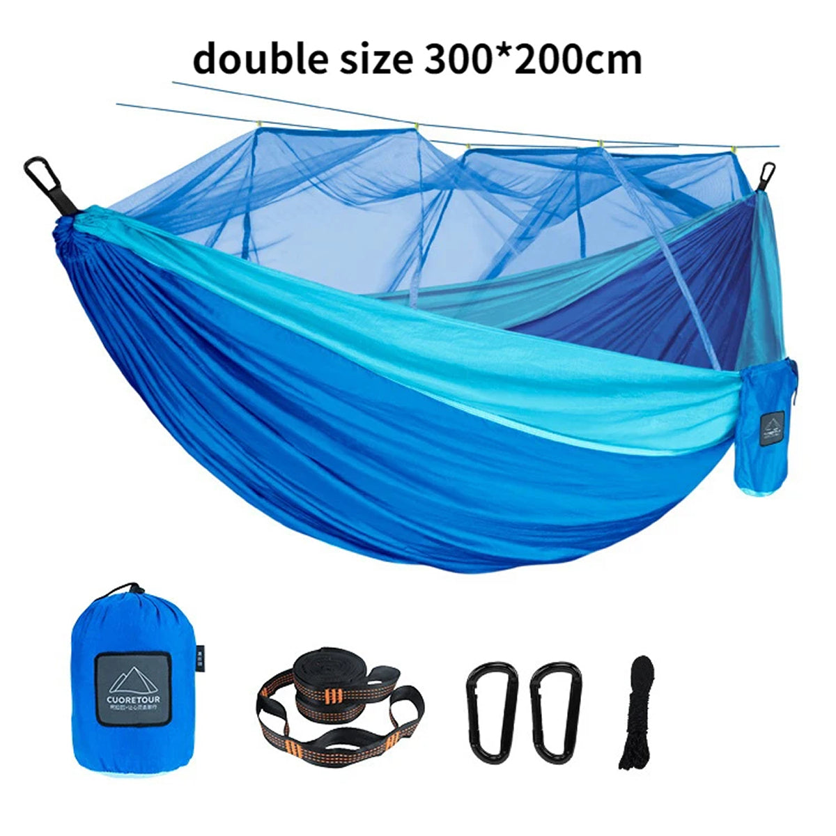 HamoxCix 2-Person Camping Hammock – 210T Tear-Proof Parachute Nylon, Heavy-Duty Straps & Compact Pouch