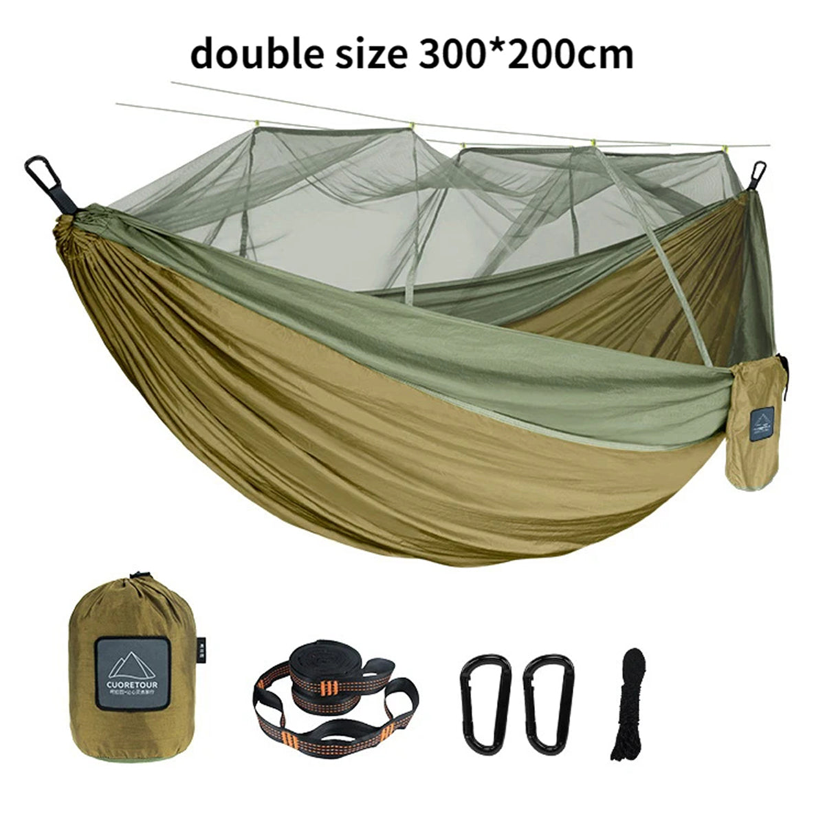 HamoxCix 2-Person Camping Hammock – 210T Tear-Proof Parachute Nylon, Heavy-Duty Straps & Compact Pouch