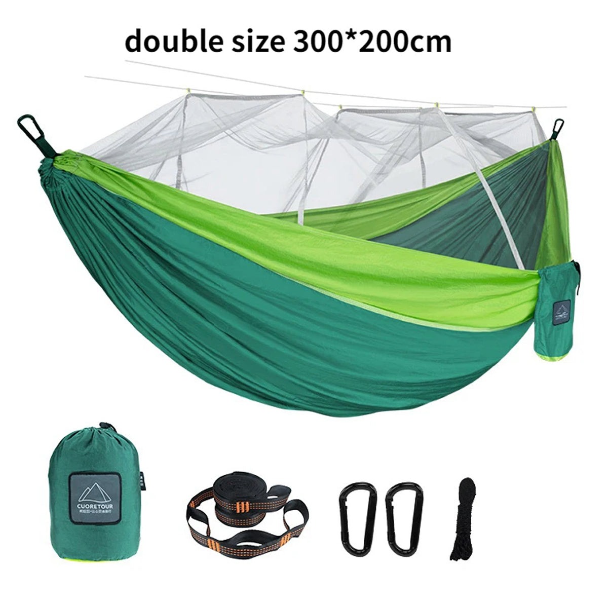 HamoxCix 2-Person Camping Hammock – 210T Tear-Proof Parachute Nylon, Heavy-Duty Straps & Compact Pouch