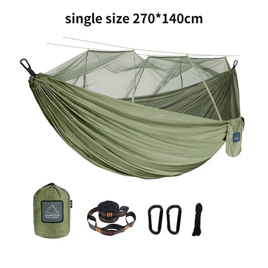 HamoxCix 2-Person Camping Hammock – 210T Tear-Proof Parachute Nylon, Heavy-Duty Straps & Compact Pouch