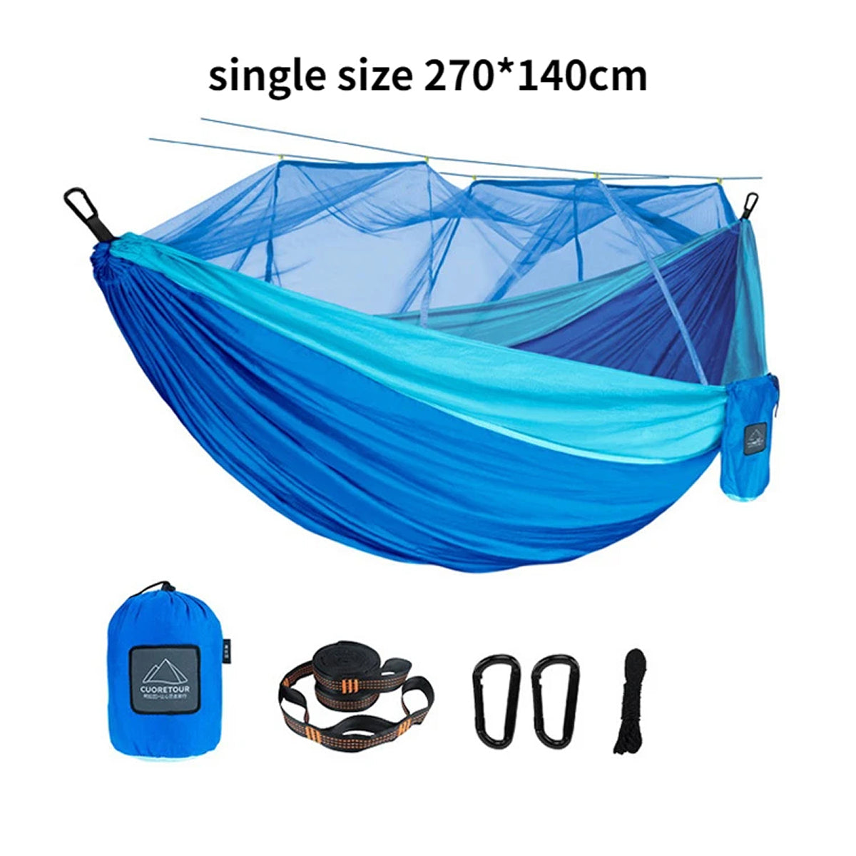 HamoxCix 2-Person Camping Hammock – 210T Tear-Proof Parachute Nylon, Heavy-Duty Straps & Compact Pouch