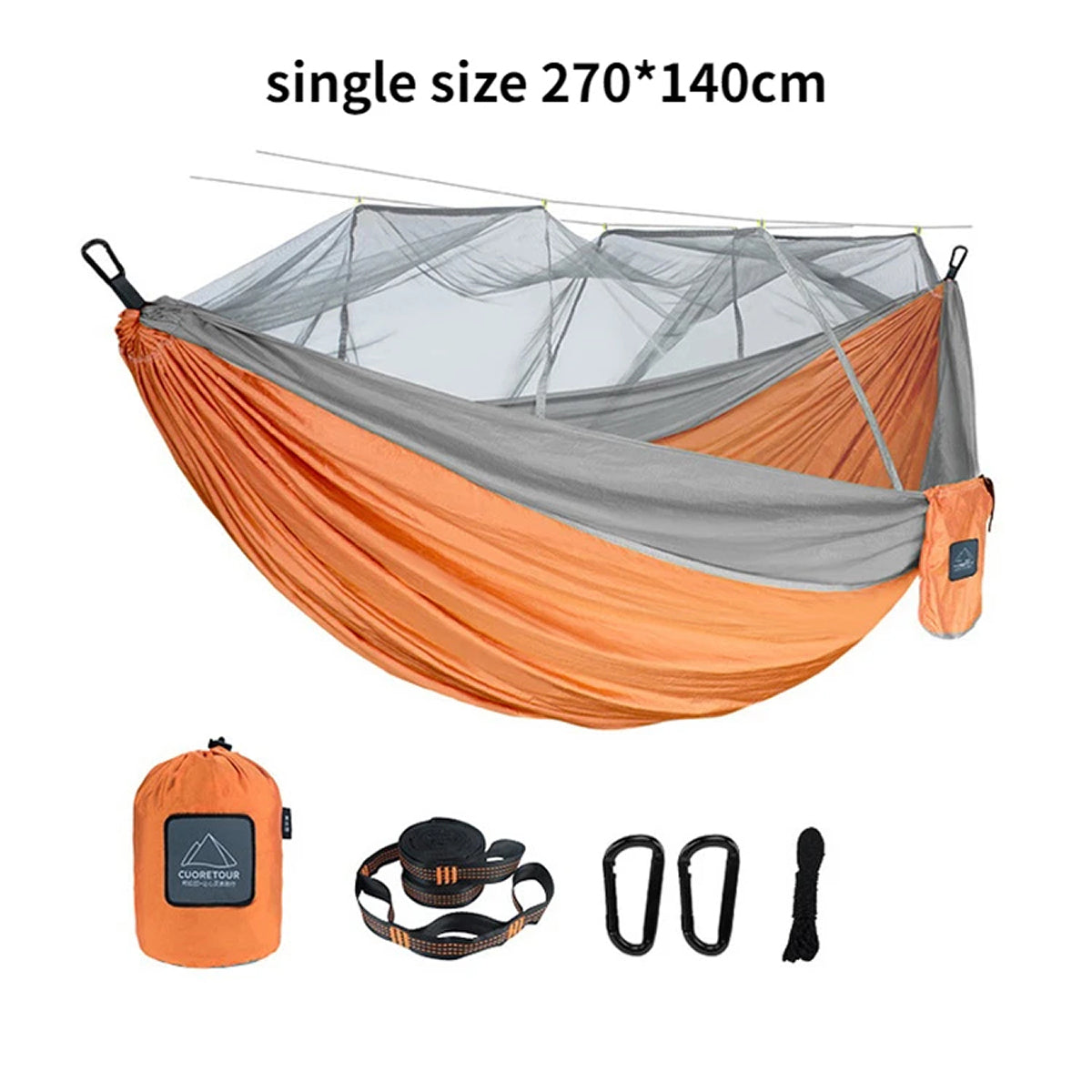 HamoxCix 2-Person Camping Hammock – 210T Tear-Proof Parachute Nylon, Heavy-Duty Straps & Compact Pouch