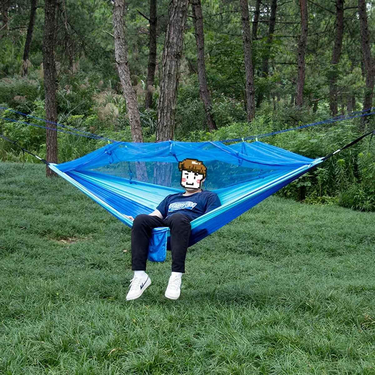 HamoxCix 2-Person Camping Hammock – 210T Tear-Proof Parachute Nylon, Heavy-Duty Straps & Compact Pouch
