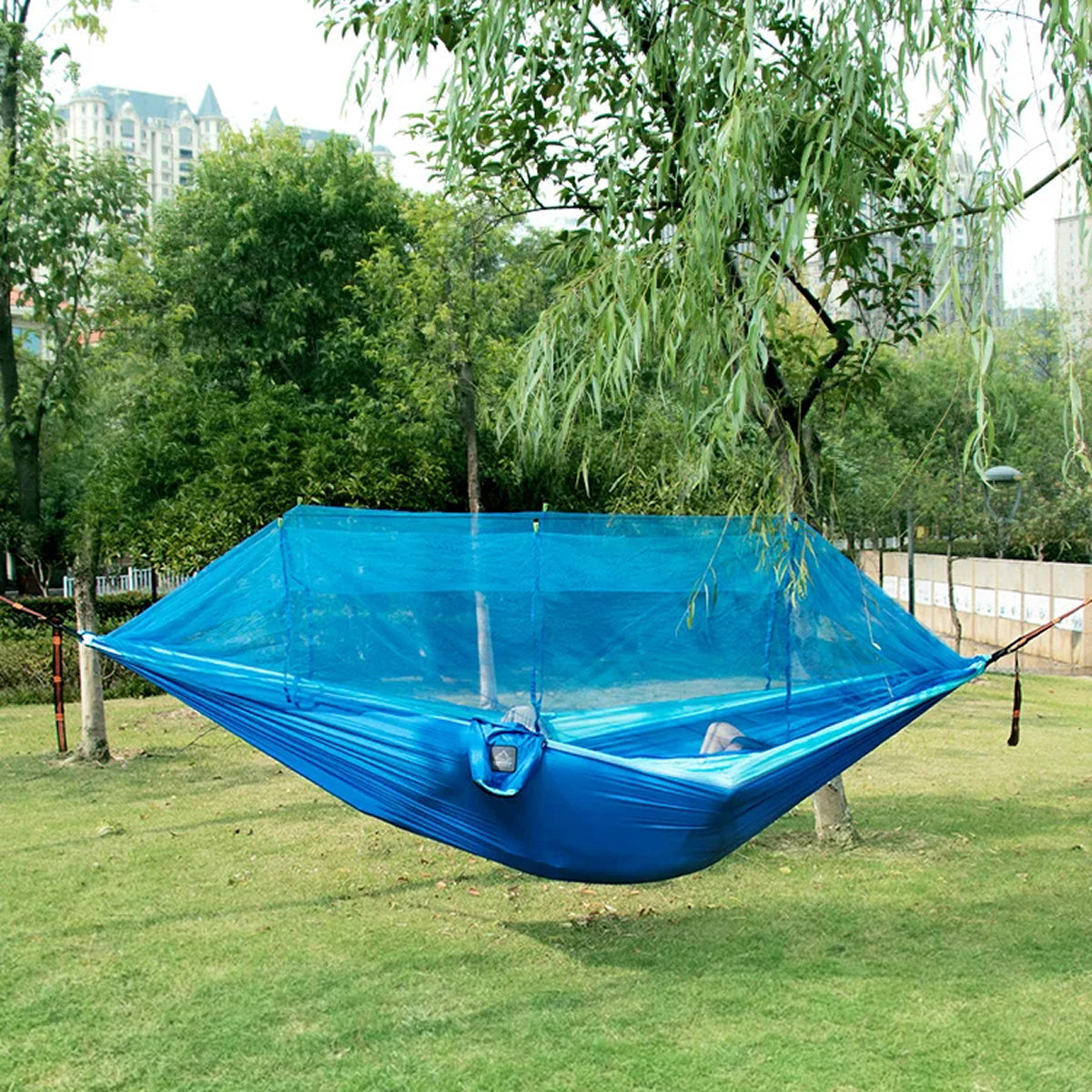 HamoxCix 2-Person Camping Hammock – 210T Tear-Proof Parachute Nylon, Heavy-Duty Straps & Compact Pouch