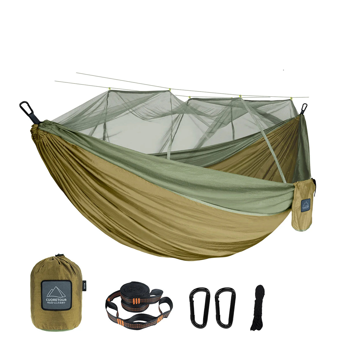 HamoxCix 2-Person Camping Hammock – 210T Tear-Proof Parachute Nylon, Heavy-Duty Straps & Compact Pouch
