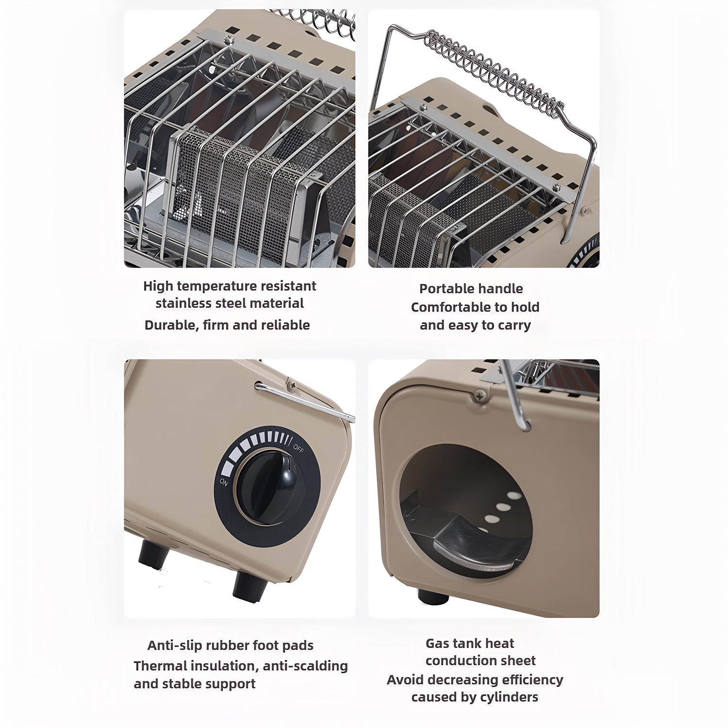 HeatiMix Indoor Propane Heater – 9000BTU Portable Radiant Heat, Tip-Over & Oxygen Depletion Sensor