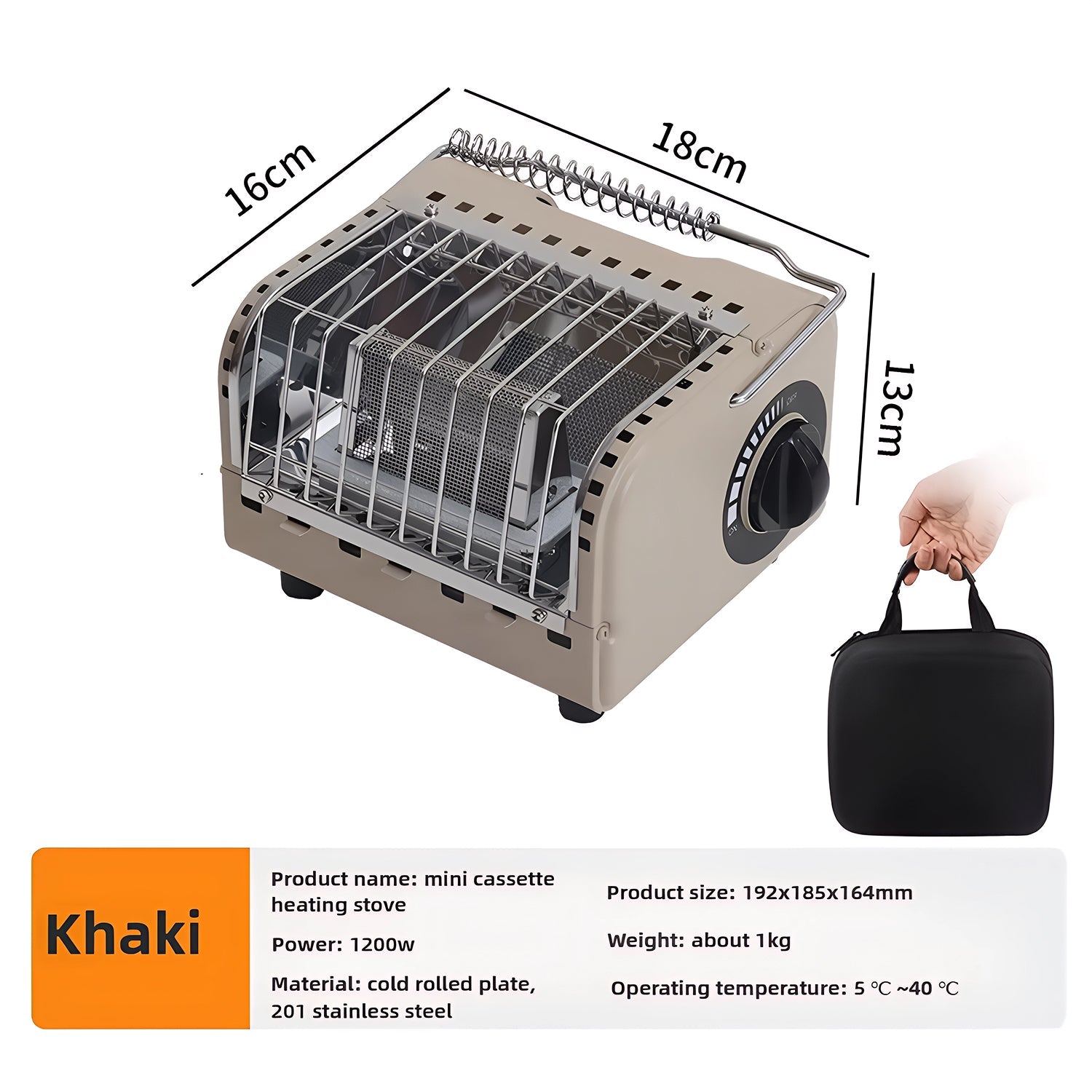HeatiMix Indoor Propane Heater – 9000BTU Portable Radiant Heat, Tip-Over & Oxygen Depletion Sensor