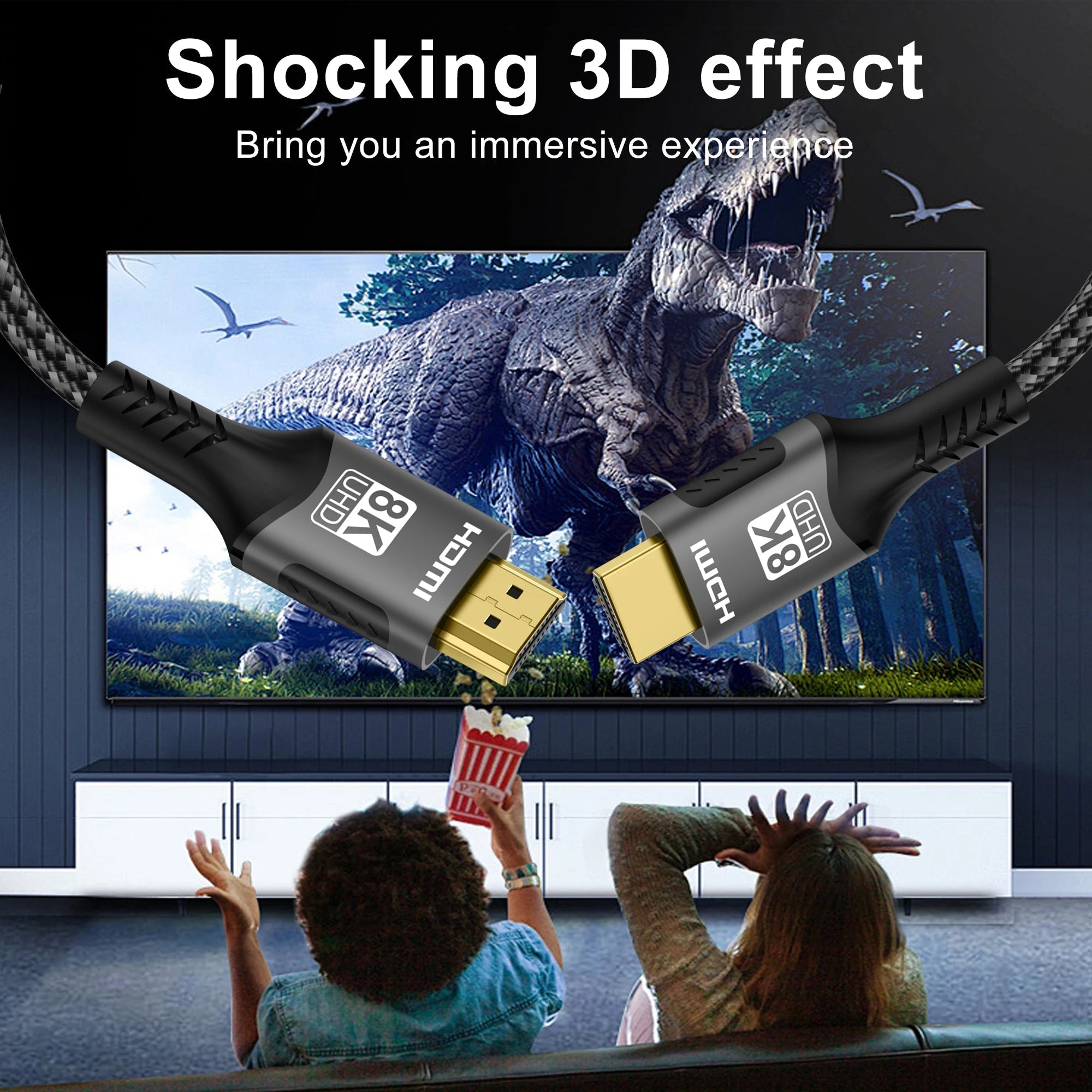 HimiBlixa Ultra High Speed HDMI Cable – 48Gbps Bandwidth, 8K@60Hz Resolution & Gold-Plated Connectors