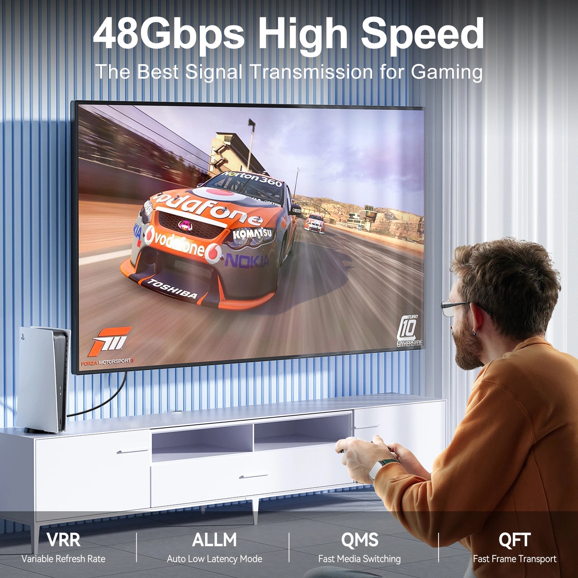 HimiBlixa Ultra High Speed HDMI Cable – 48Gbps Bandwidth, 8K@60Hz Resolution & Gold-Plated Connectors