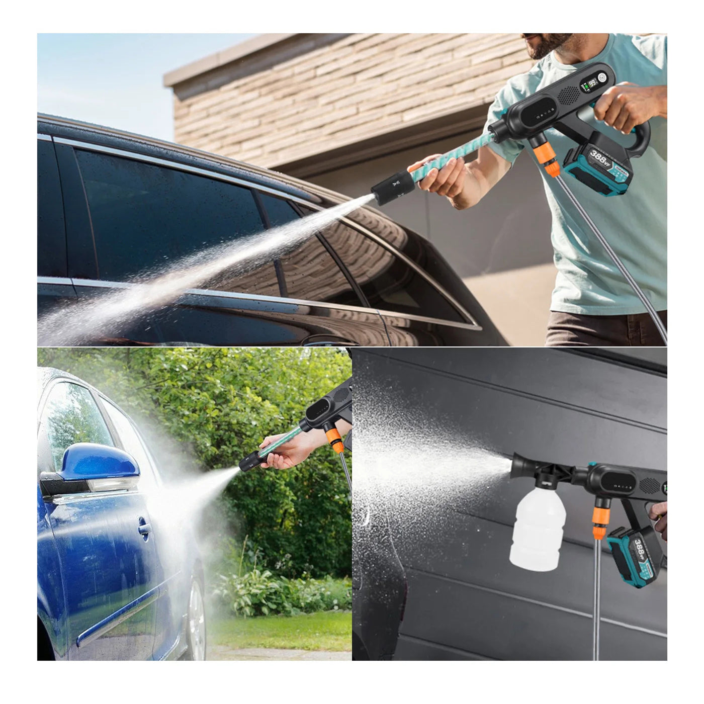 HistBeaz Cordless Pressure Washer – High-PSI Portable Spray, Adjustable Nozzles & Dual Power Batteries