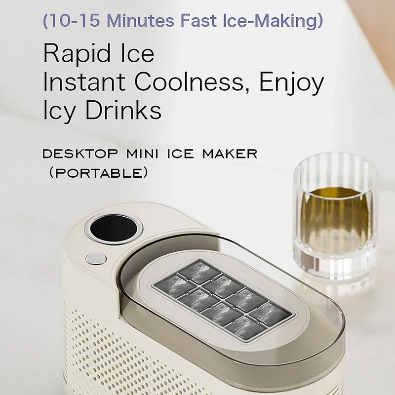 IcyBaxu Portable Countertop Ice Maker – 26lbs Daily Yield, 9 Bullet Cubes in 6 Mins & Self-Clean
