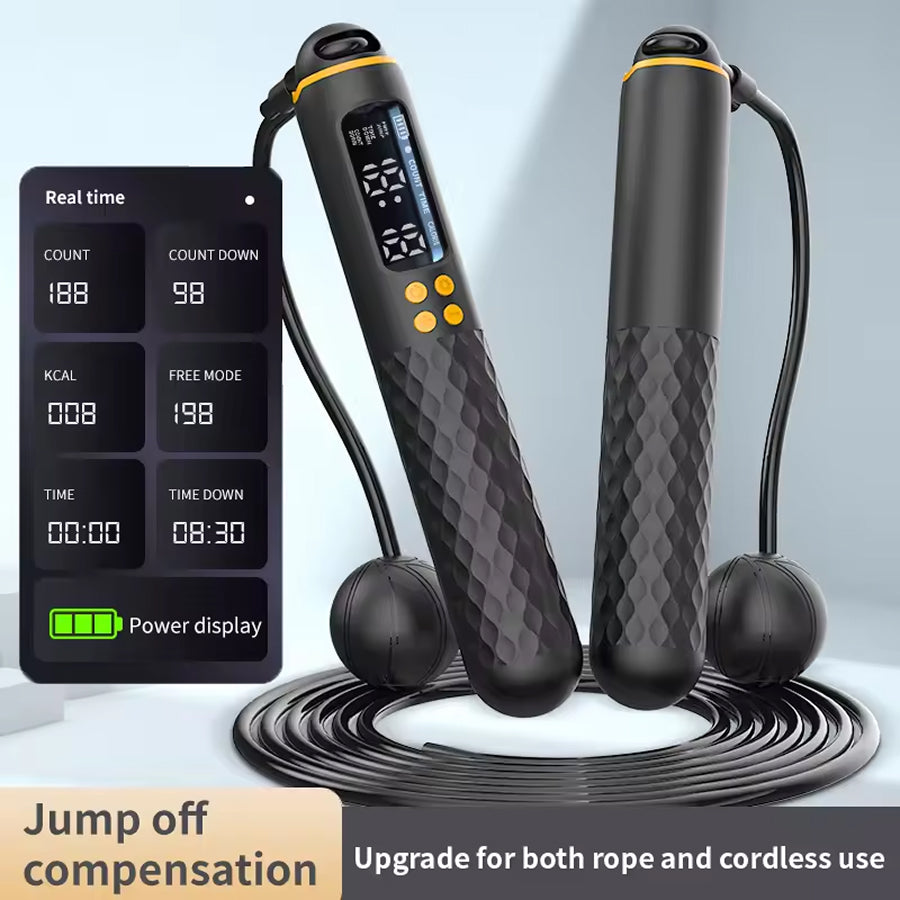 JaliRope Smart Skipping Rope – Bluetooth App Tracking, LED Calorie Counter & Adjustable Length