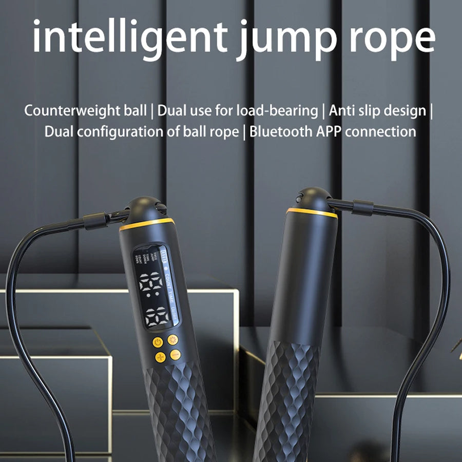 JaliRope Smart Skipping Rope – Bluetooth App Tracking, LED Calorie Counter & Adjustable Length