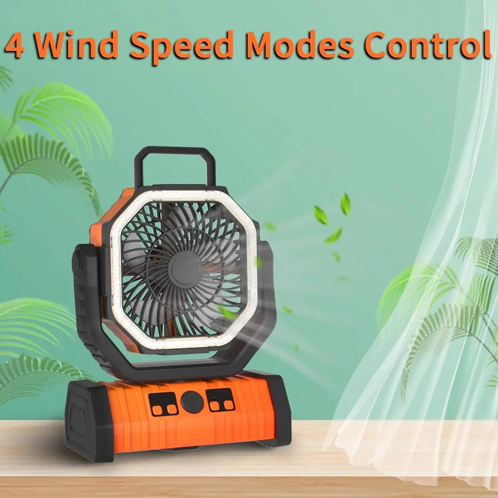 CachiLemi Portable Camping Fan – Multi-Speed Oscillating Airflow, Integrated LED Lantern & Rechargeable Power Bank