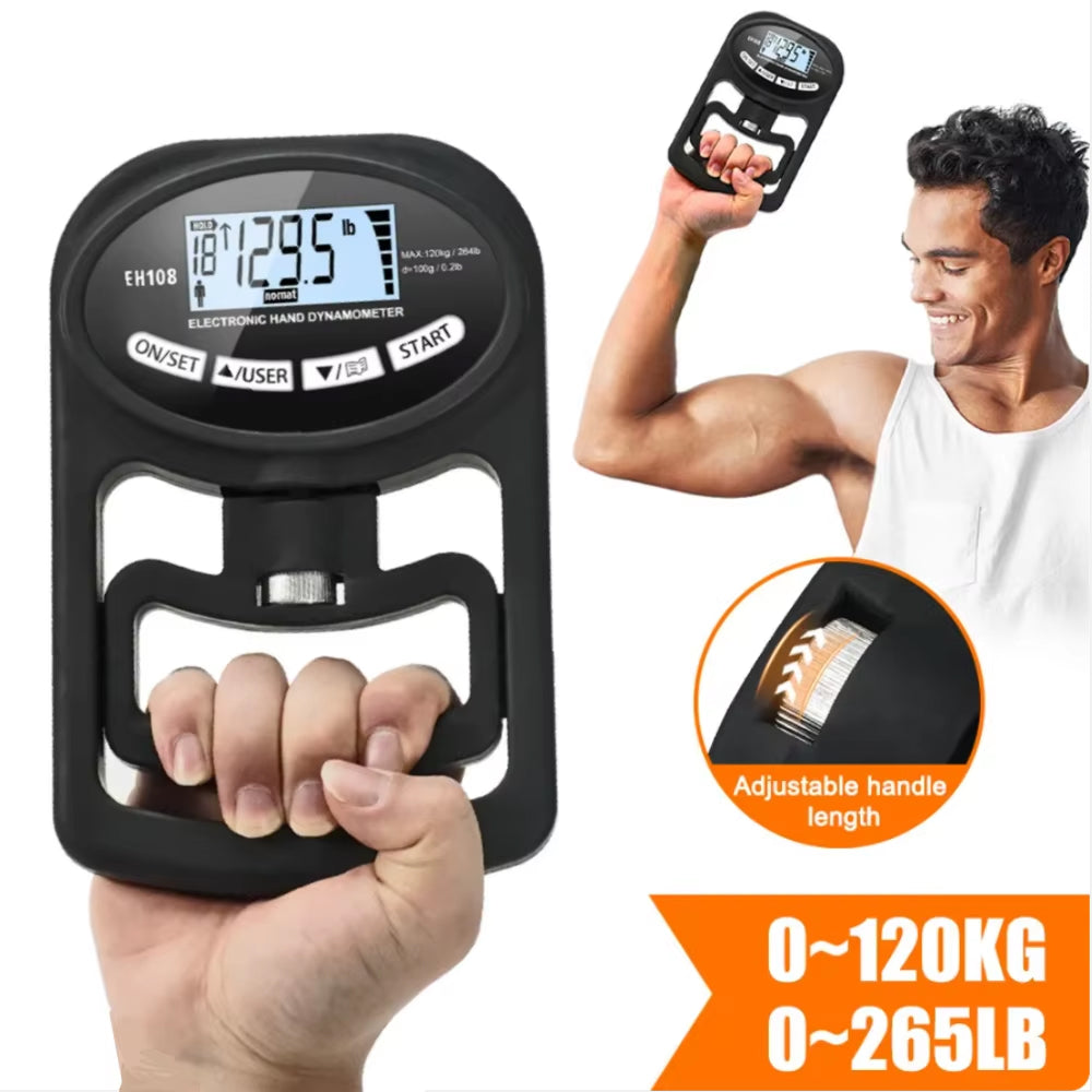 KiGriply Digital Grip Strength Tester – 198lbs/90kg Capacity, High Precision Sensor & User Profiles